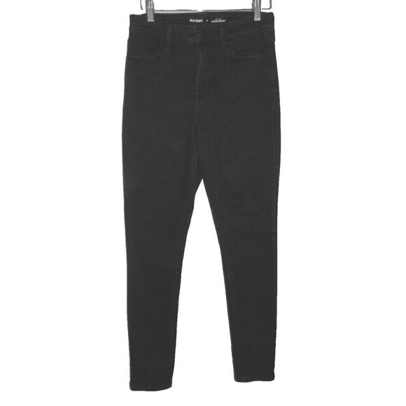 OLD NAVY black faded high rise super skinny jeans inseam 28" women's size 4 - Picture 1 of 4